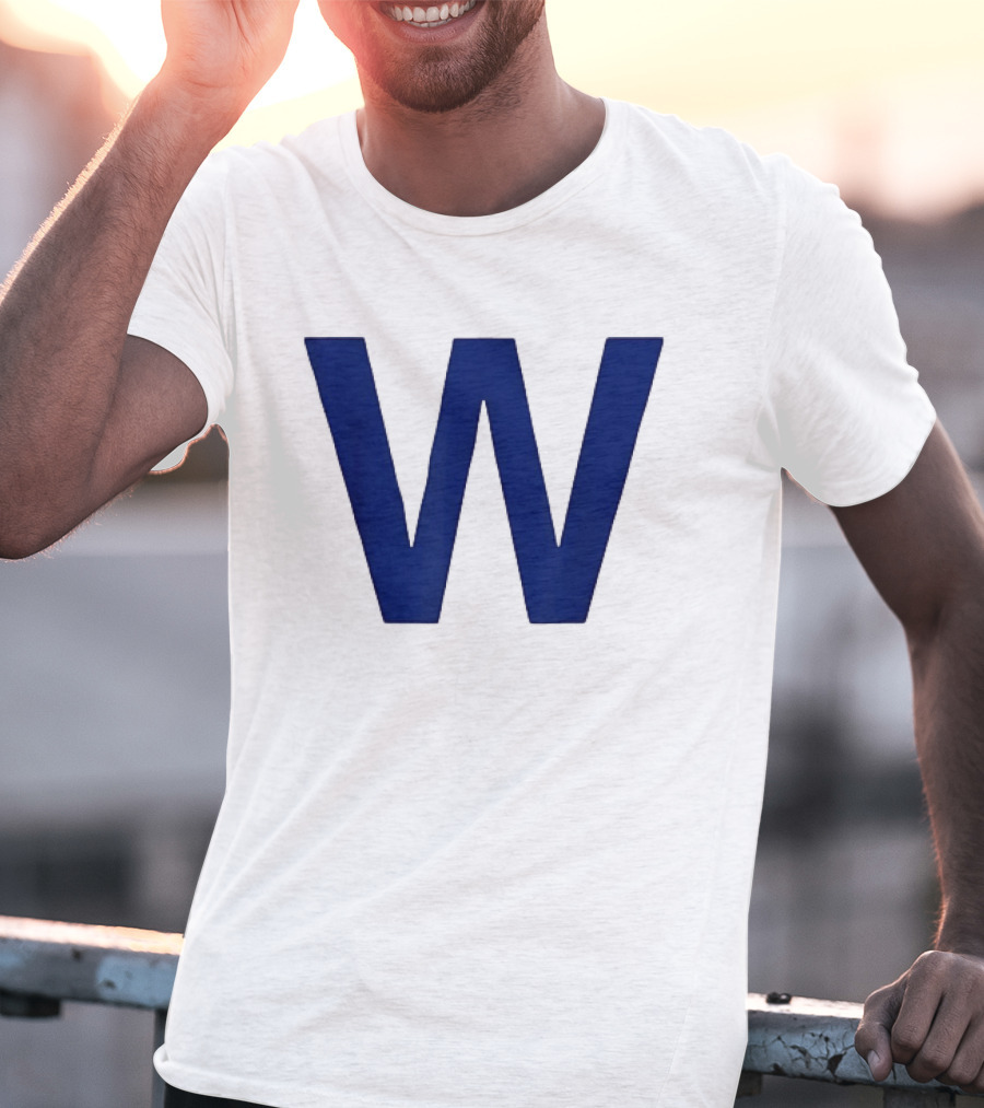 Chicago Cubs Blue W Baseball Team Victory T-Shirt
