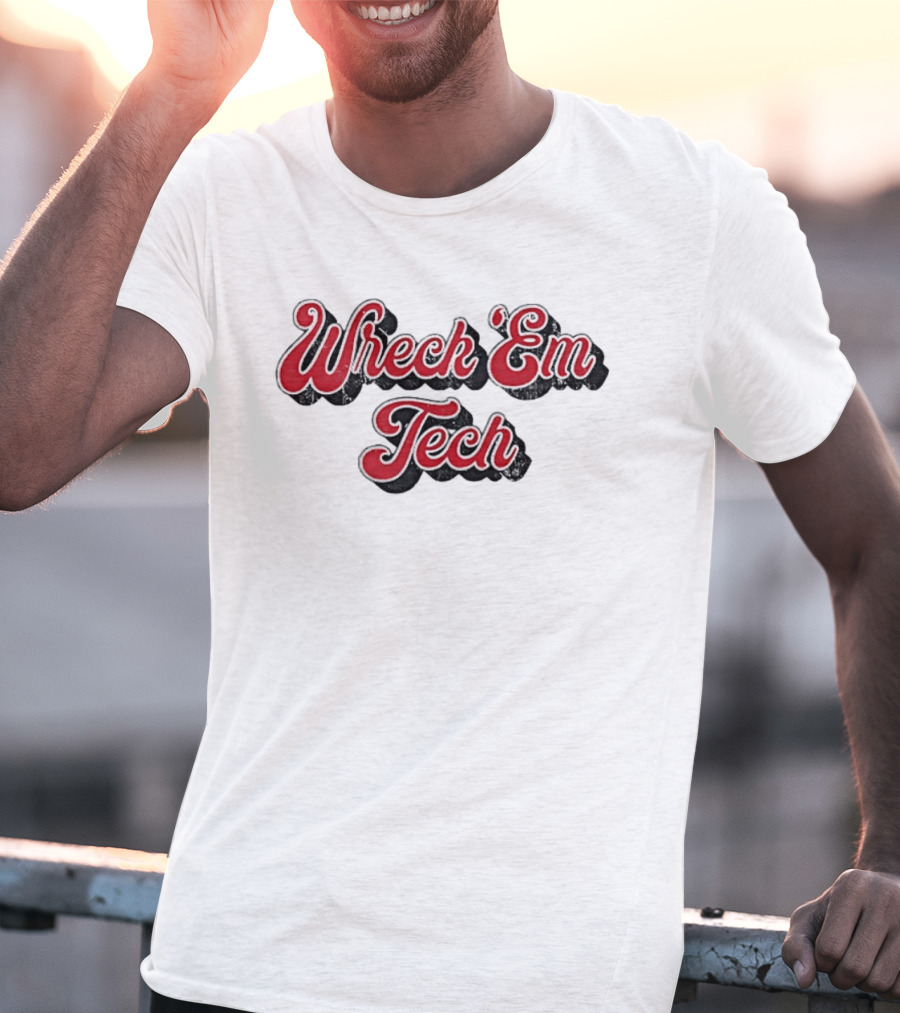 Wreck Em Tech Classic Texas Tech 70s Script T-Shirt