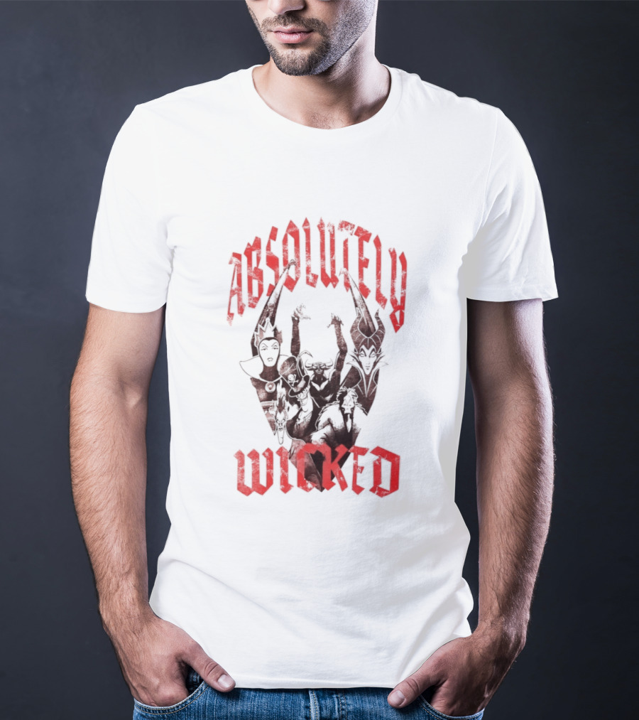 Disney Villains Absolutely Wicked Distressed Iconic Characters T-Shirt