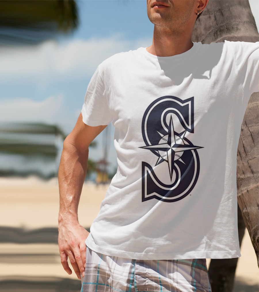 Seattle Mariners Tridents Up Compass Rose Iconography T-Shirt