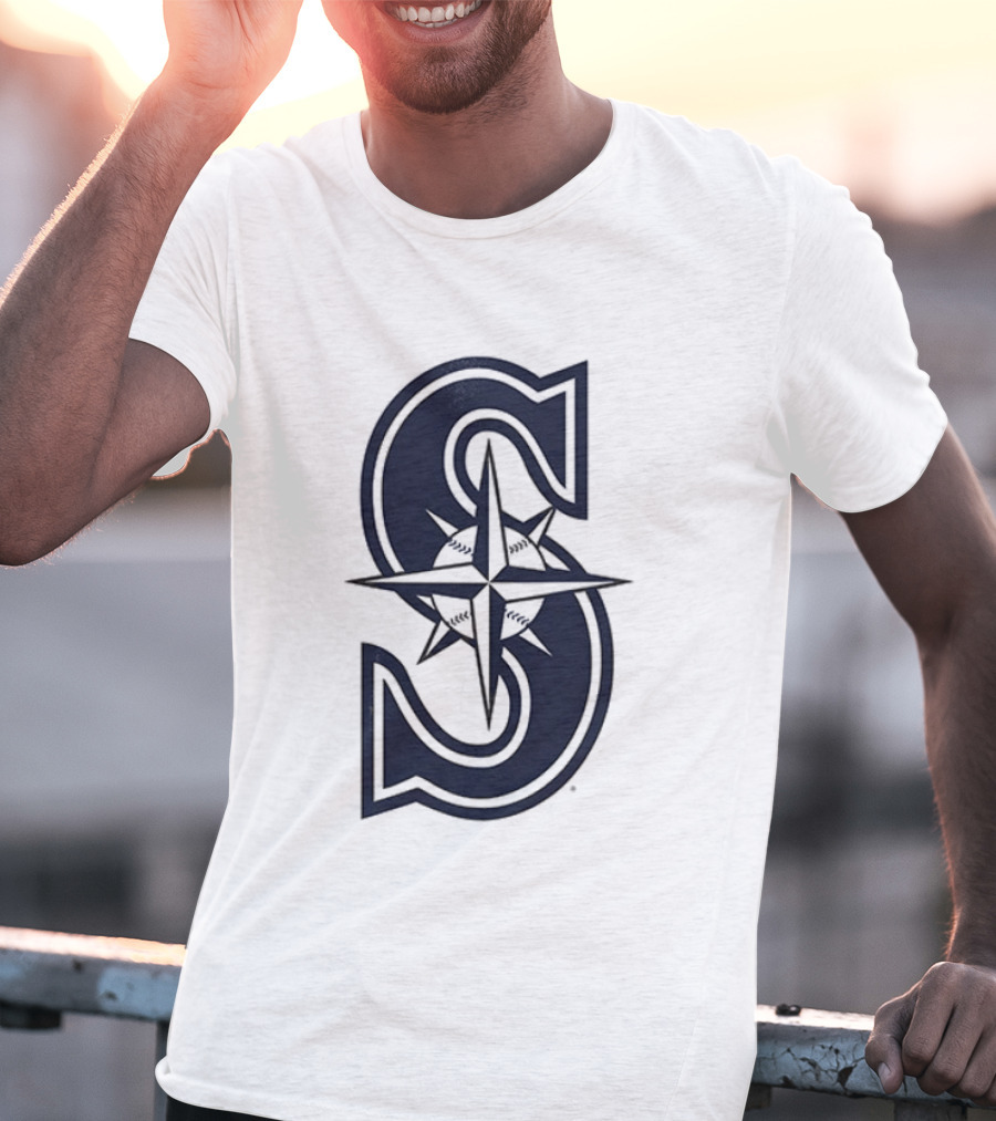 Seattle Mariners Tridents Up Compass Rose Iconography T-Shirt