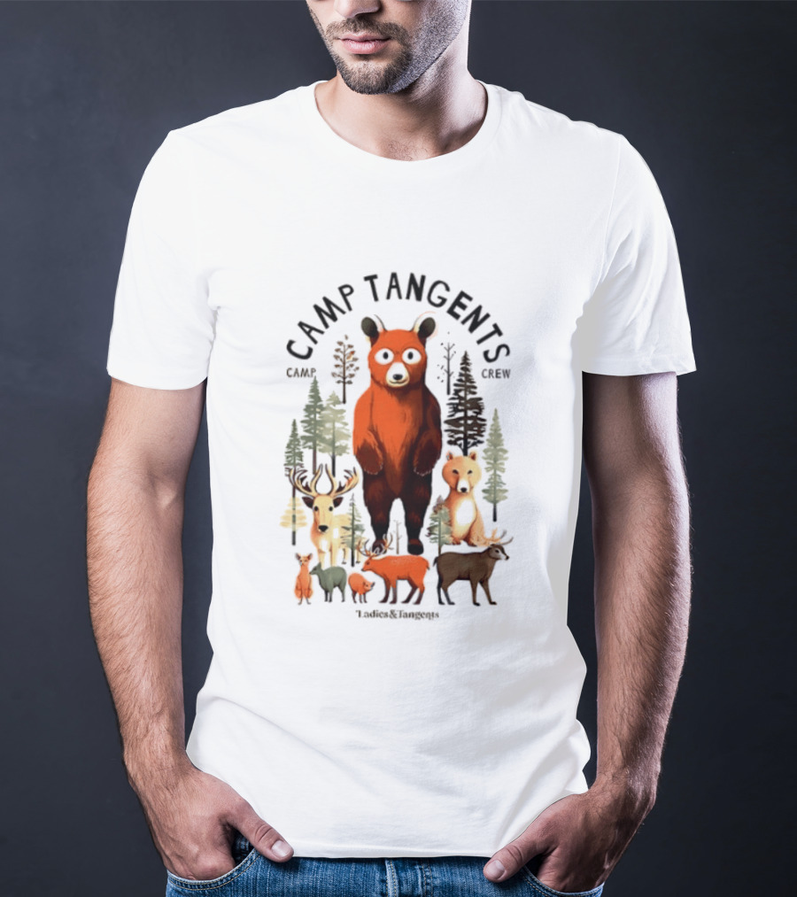 Camp Tangents Bear Crew Wildlife Forest Animals T-Shirt