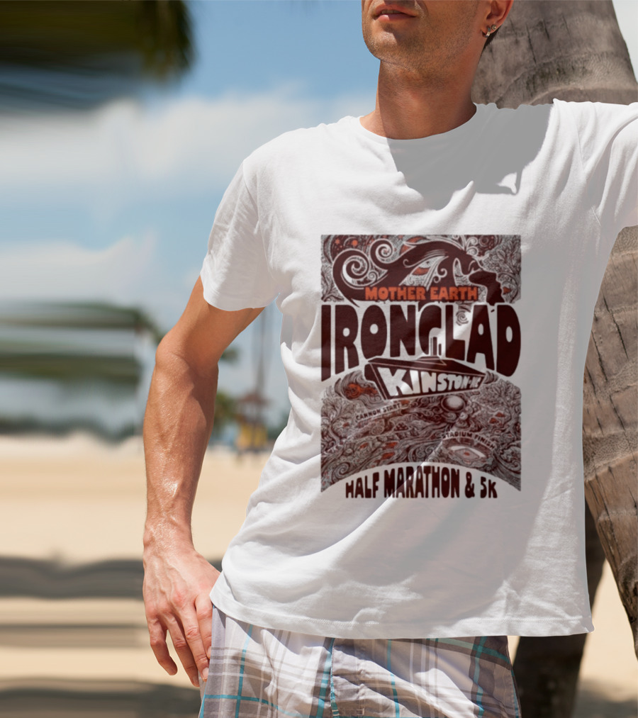 Mother Earth Ironclad Kinston Half Marathon 5K Cannon Start Stadium Finish T-Shirt