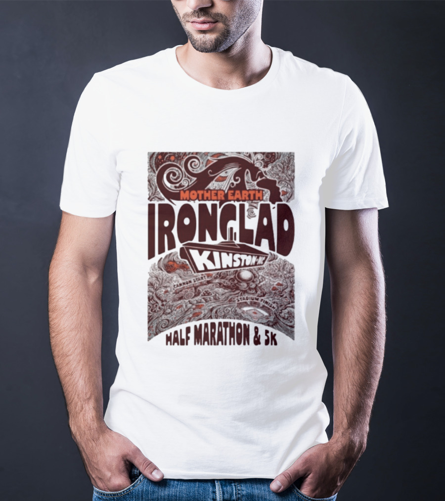 Mother Earth Ironclad Kinston Half Marathon 5K Cannon Start Stadium Finish T-Shirt