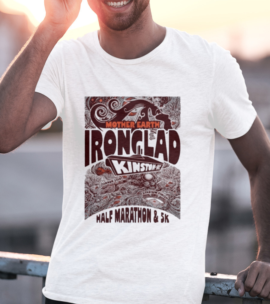 Mother Earth Ironclad Kinston Half Marathon 5K Cannon Start Stadium Finish T-Shirt