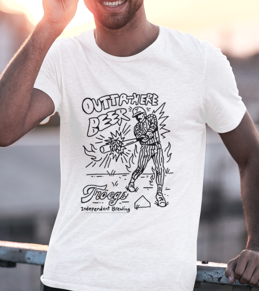 Outta Here Beer Troegs Independent Brewing Phillies Baseball T-Shirt