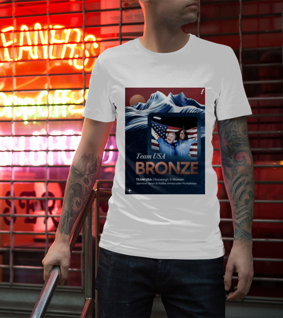 Team USA Bronze Bobsleigh 2 Woman Jasmine Jones Kaillie Armbruster Humphries T-Shirt
