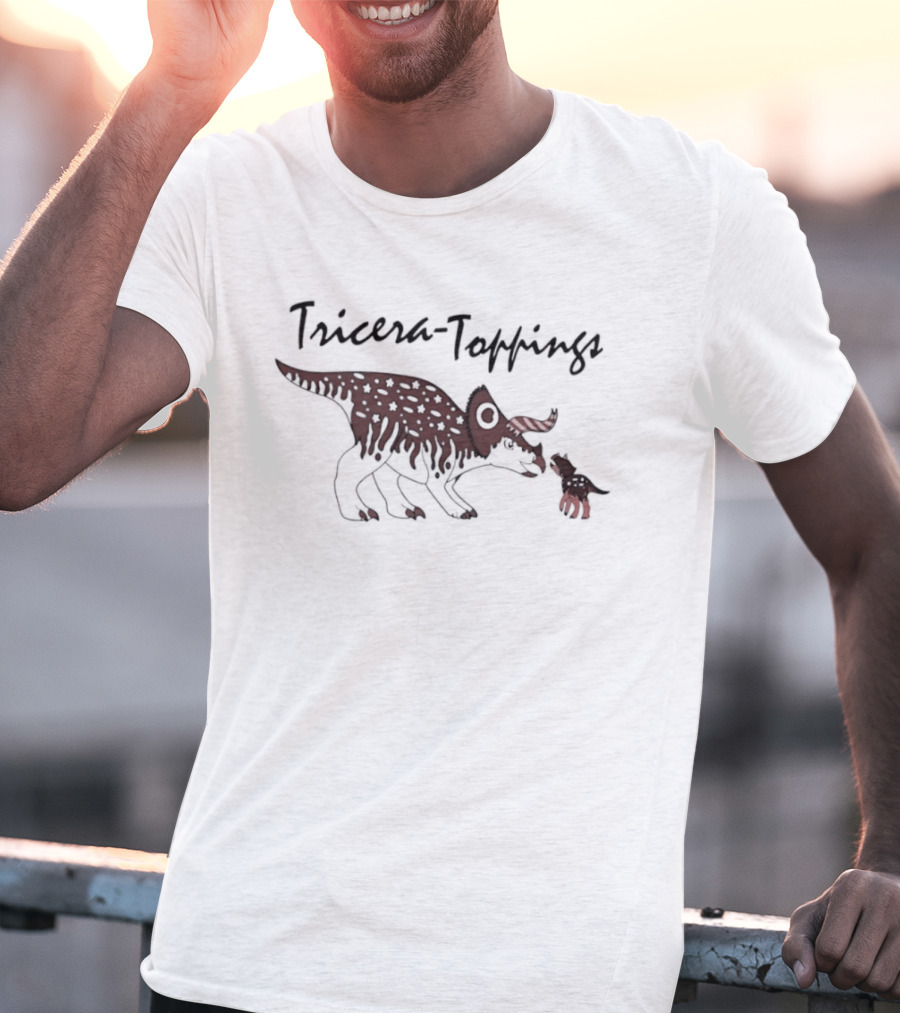 Tricera Toppings Dinosaur Treat Eating Sundae T-Shirt