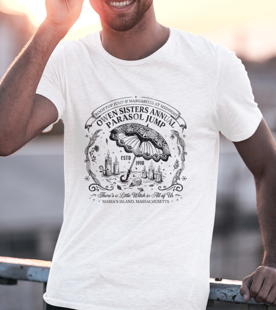 Owen Sisters Annual Parasol Jump Rooftop Margaritas At Midnight Martha's Vineyard Massachusetts T-Shirt
