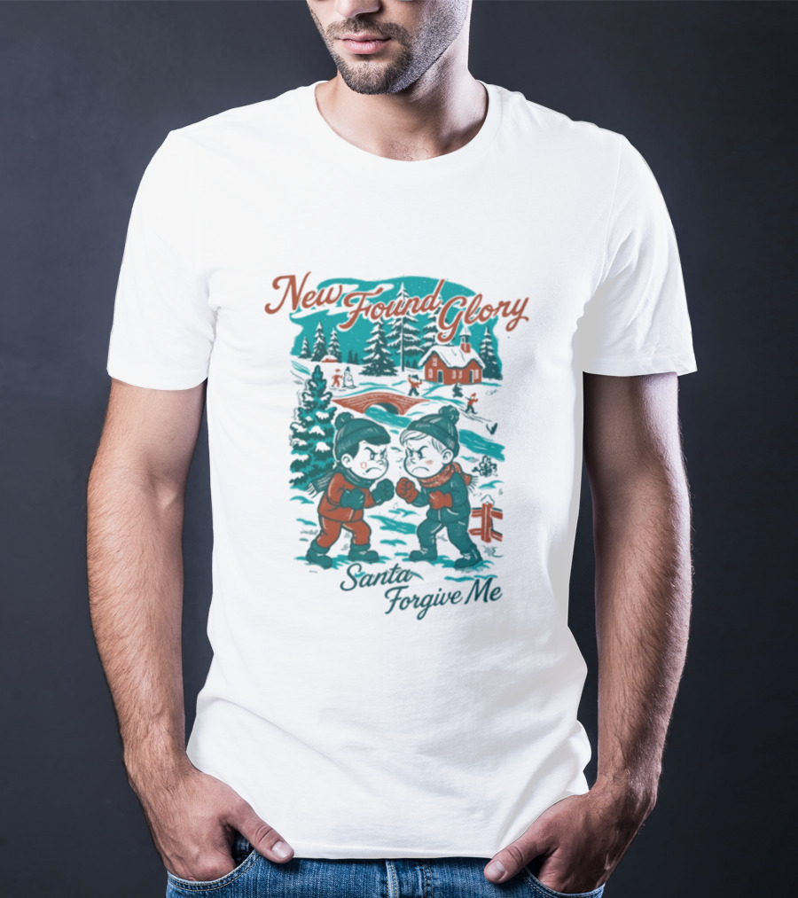 New Found Glory Santa Forgive Me Winter Scene T-Shirt