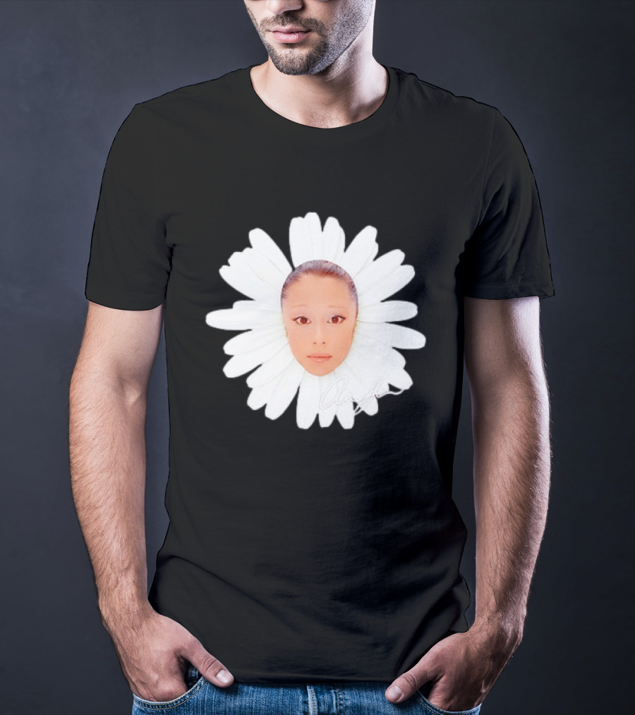 Ariana Grande Daisy Flower Face With Signature T-Shirt