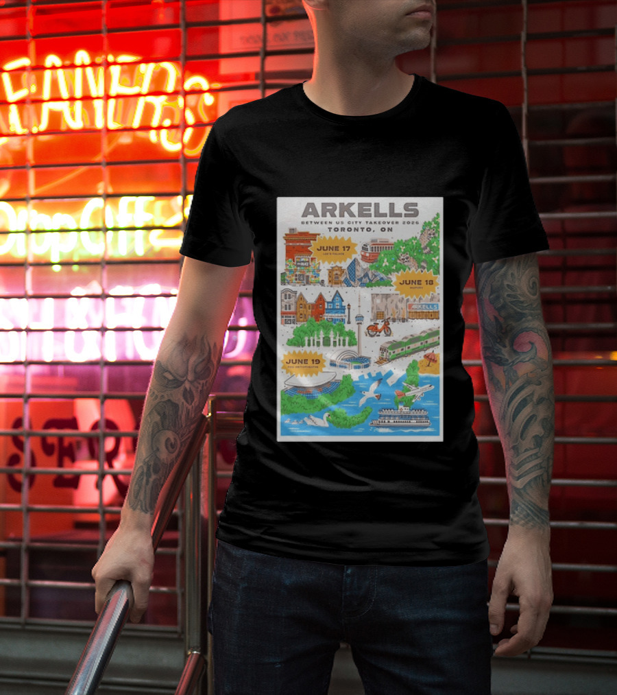 Arkells Between Us City Takeover 2026 Toronto ON June 17 18 19 Lee Palace History Roy Thomson Hall Venue Dates Streetcar CN Tower Green Spaces T-Shirt
