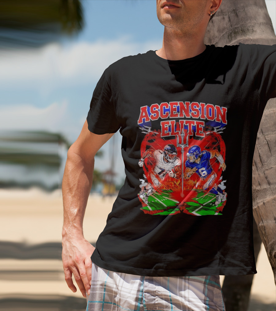 Ascension Elite Football Players Trident Fire Field Face Off T-Shirt
