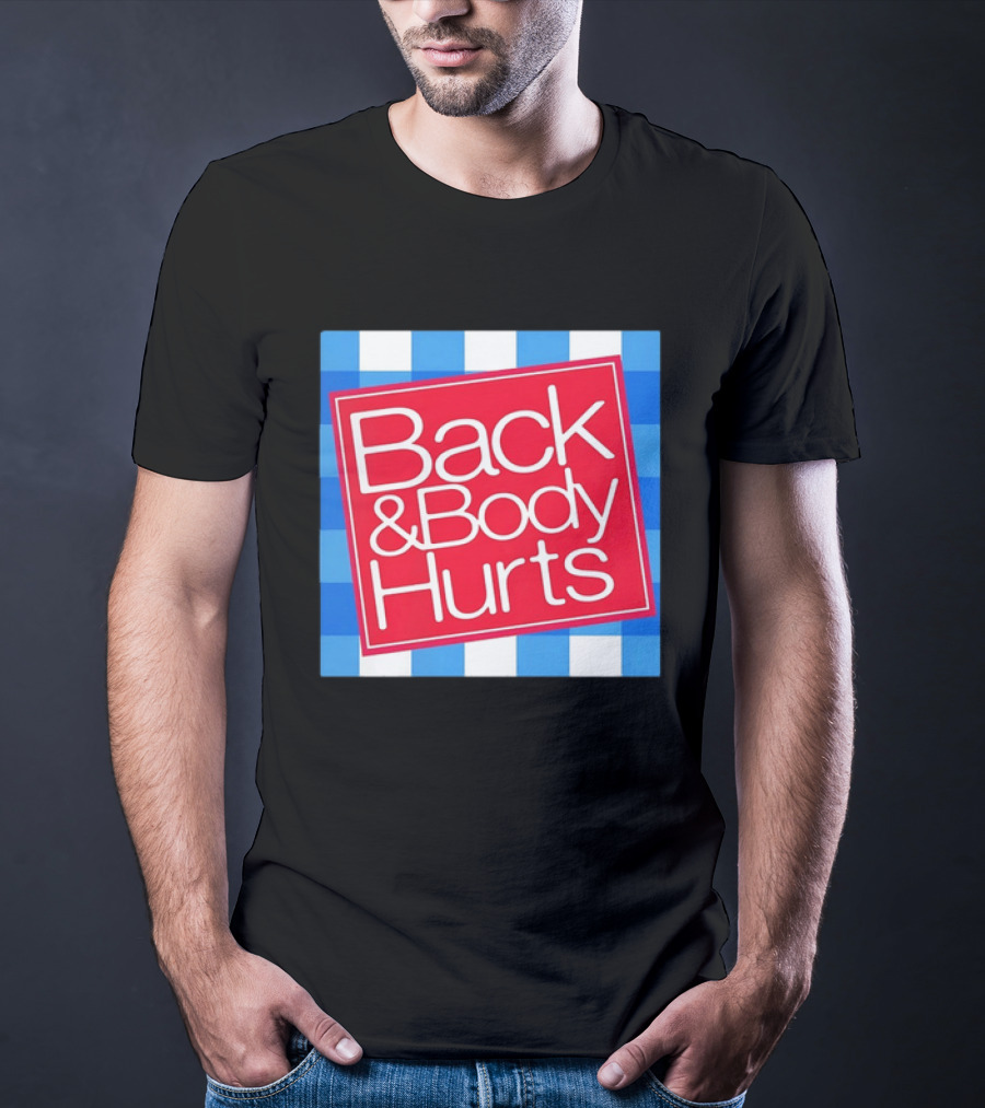 Back And Body Hurts Blue Gingham Square Red T-Shirt