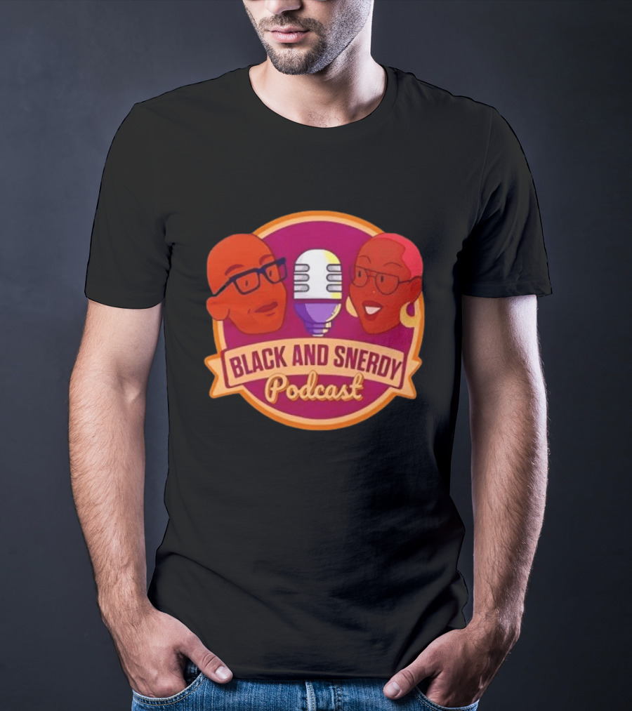 Black And Snerdy Podcast Hosts Microphone T-Shirt