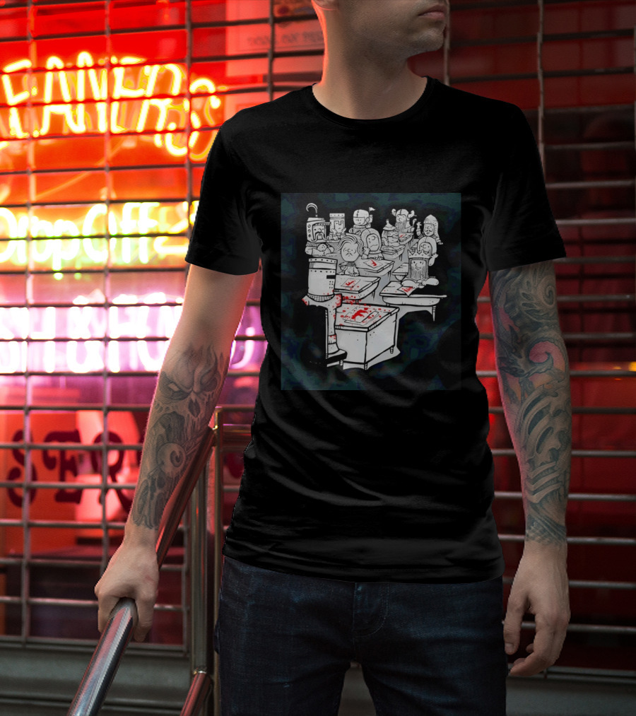 Bloody Knight Classroom Cartoon Failing Grade F T-Shirt
