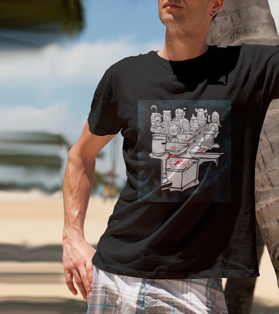 Bloody Knight Classroom Cartoon Failing Grade F T-Shirt