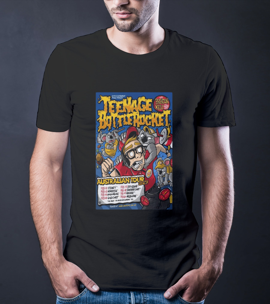 Teenage Bottle Rocket Australian Tour 2024 With Brendan Kelly Dates And Cities T-Shirt