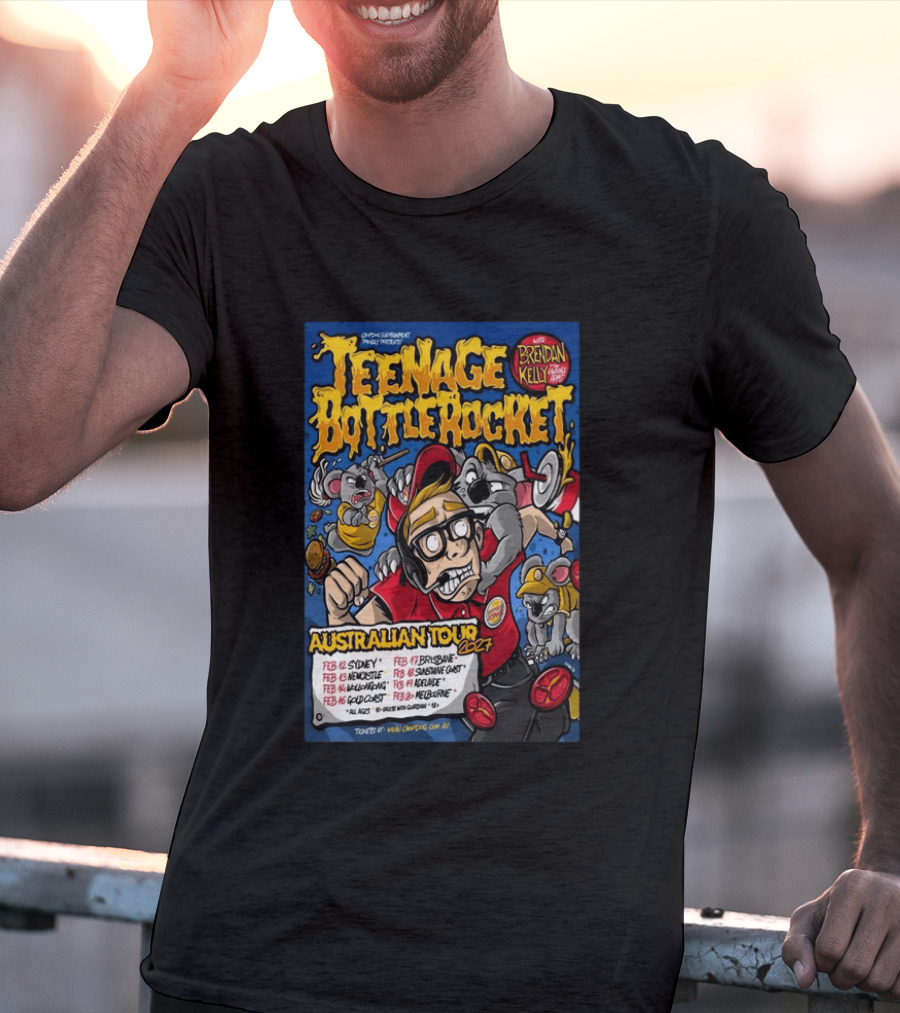 Teenage Bottle Rocket Australian Tour 2024 With Brendan Kelly Dates And Cities T-Shirt