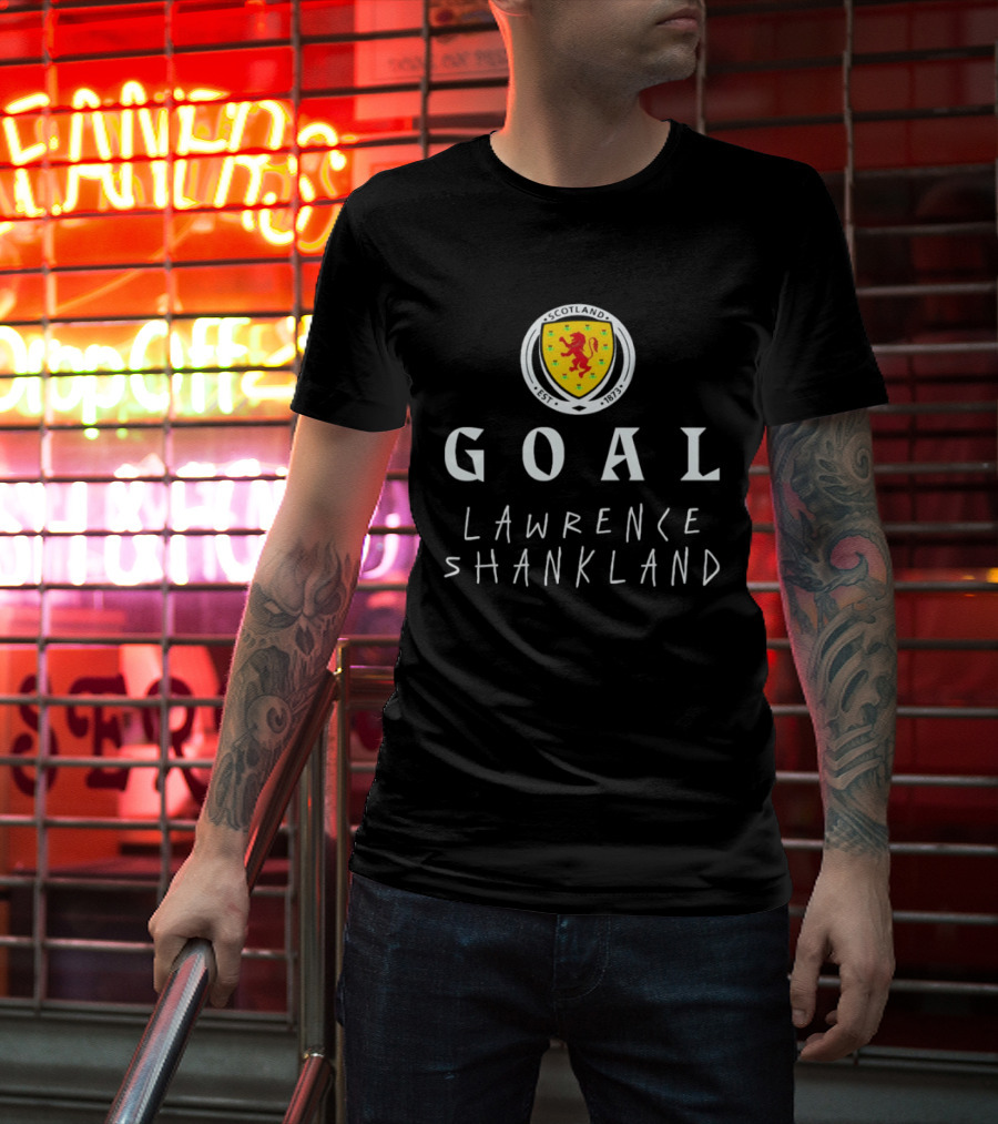 Goal Lawrence Shankland Scotland National Football Team Est 1873 Lion Crest T-Shirt