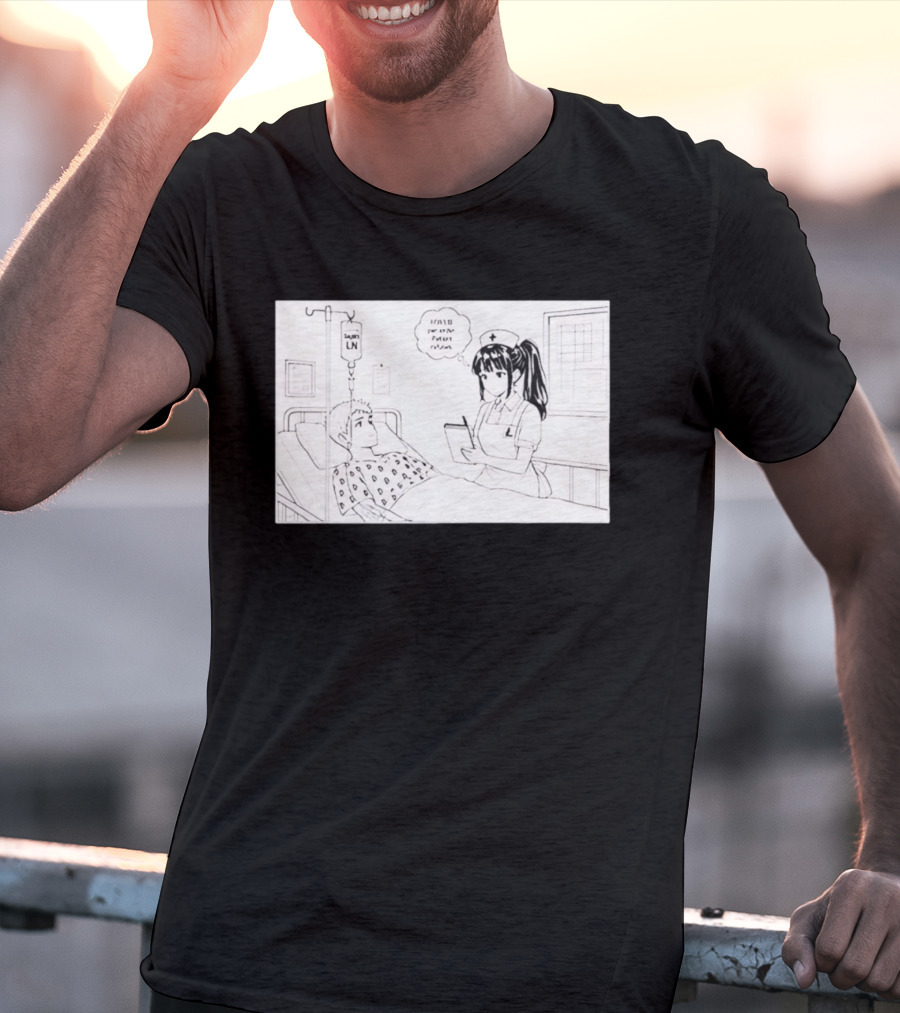 Nurse Manga Style Hospital Scene With Patient And IV Drip T-Shirt