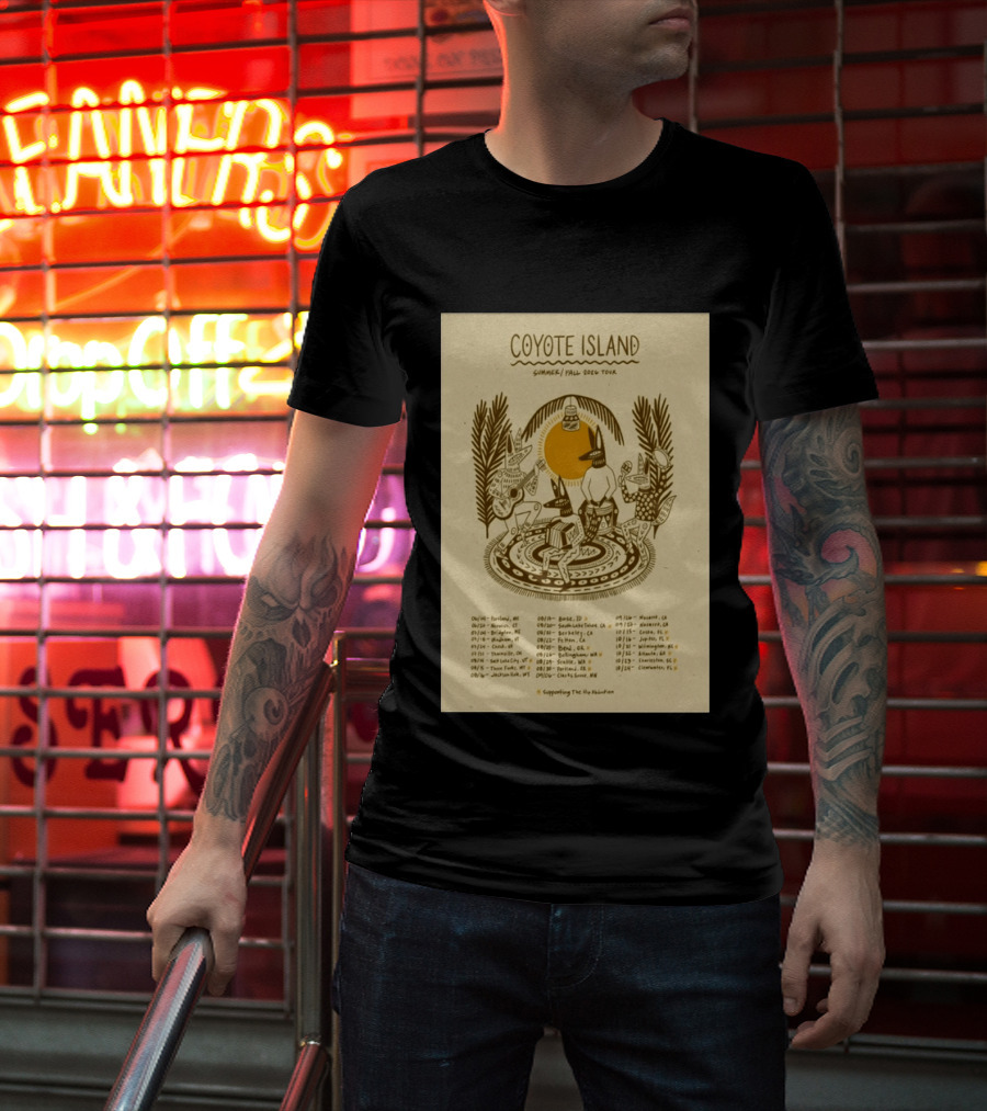 Coyote Island Summer Fall 2026 Tour Portland Boise Berkeley Petaluma T-Shirt