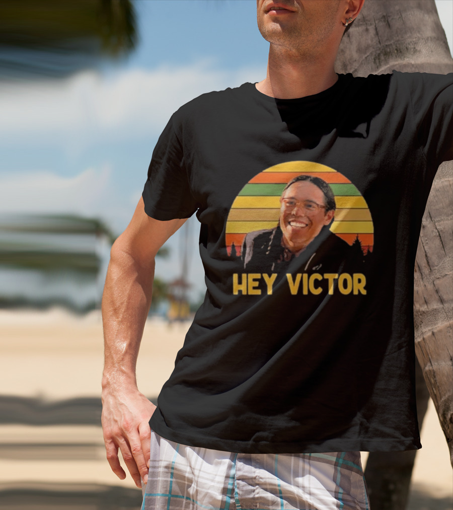 Hey Victor Thomas Builds The Fire Smoke Signals Retro Rainbow T-Shirt