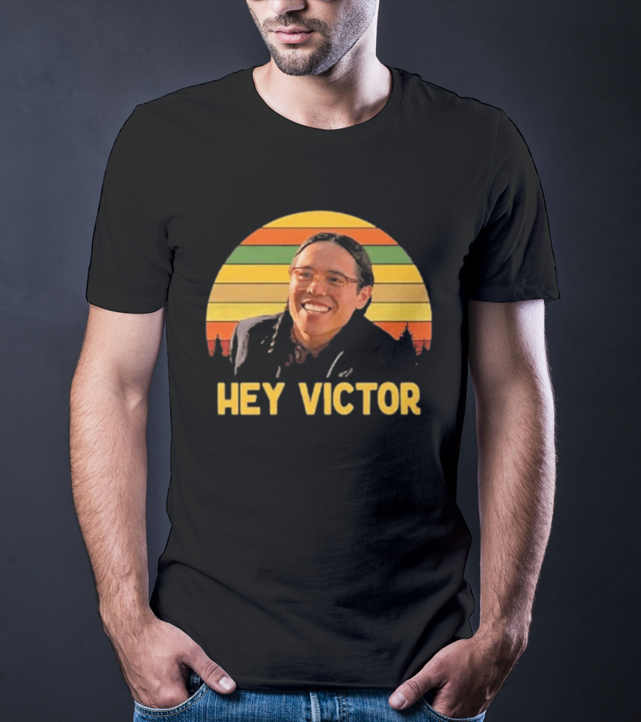 Hey Victor Thomas Builds The Fire Smoke Signals Retro Rainbow T-Shirt
