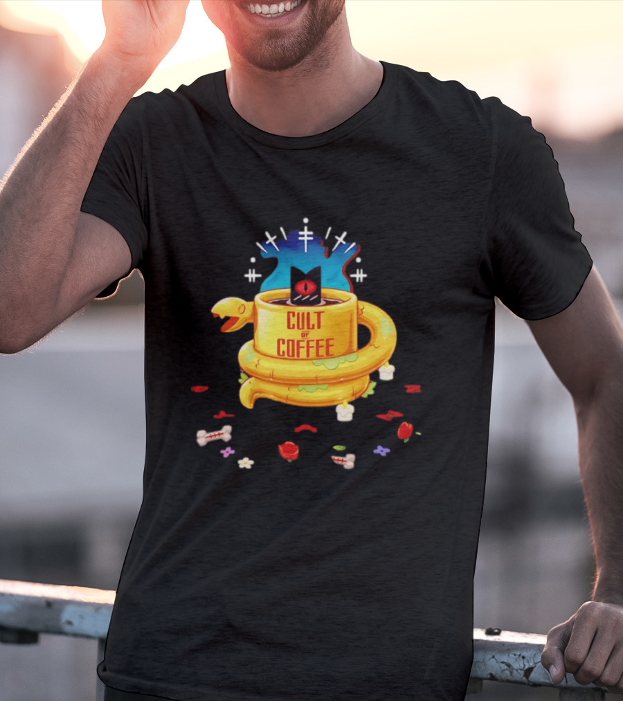 Cult Of Coffee Occult Snake Candle Witchcraft Cup T-Shirt