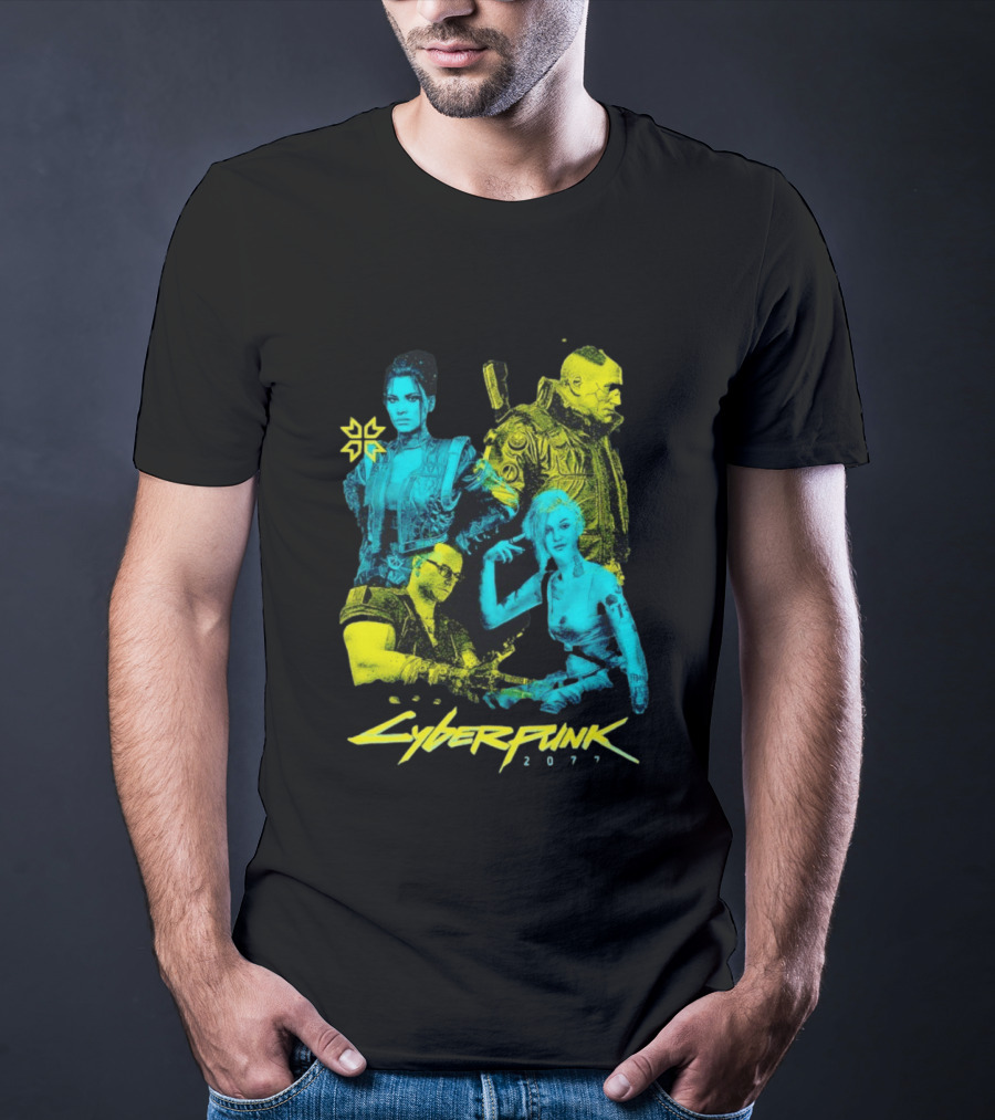 Cyberpunk 2077 Characters And Logo Video Game Merchandise T-Shirt