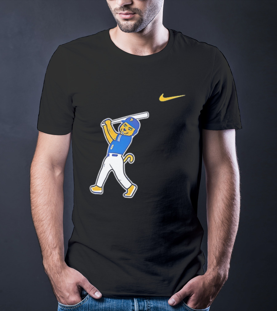 Pittsburgh Panthers Baseball Cartoon Mascot Batter Nike Sportswear T-Shirt