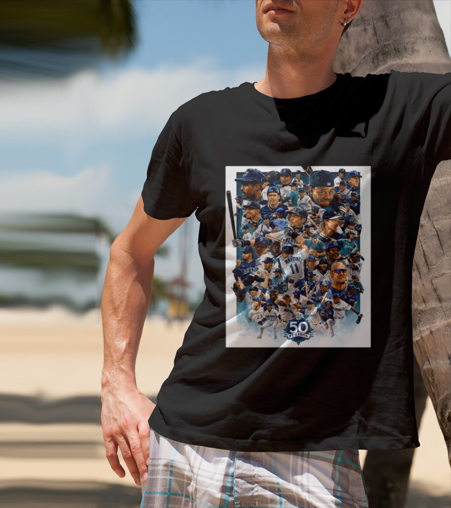 50 Seasons Presenting The Greatest Mariners Players Of All Time T-Shirt