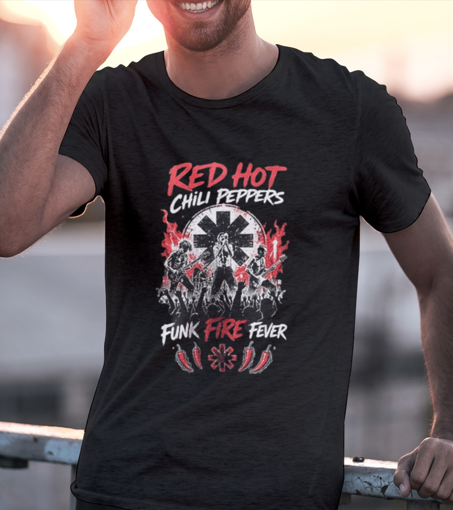 Red Hot Chili Peppers Funk Fire Fever Band Concert T-Shirt