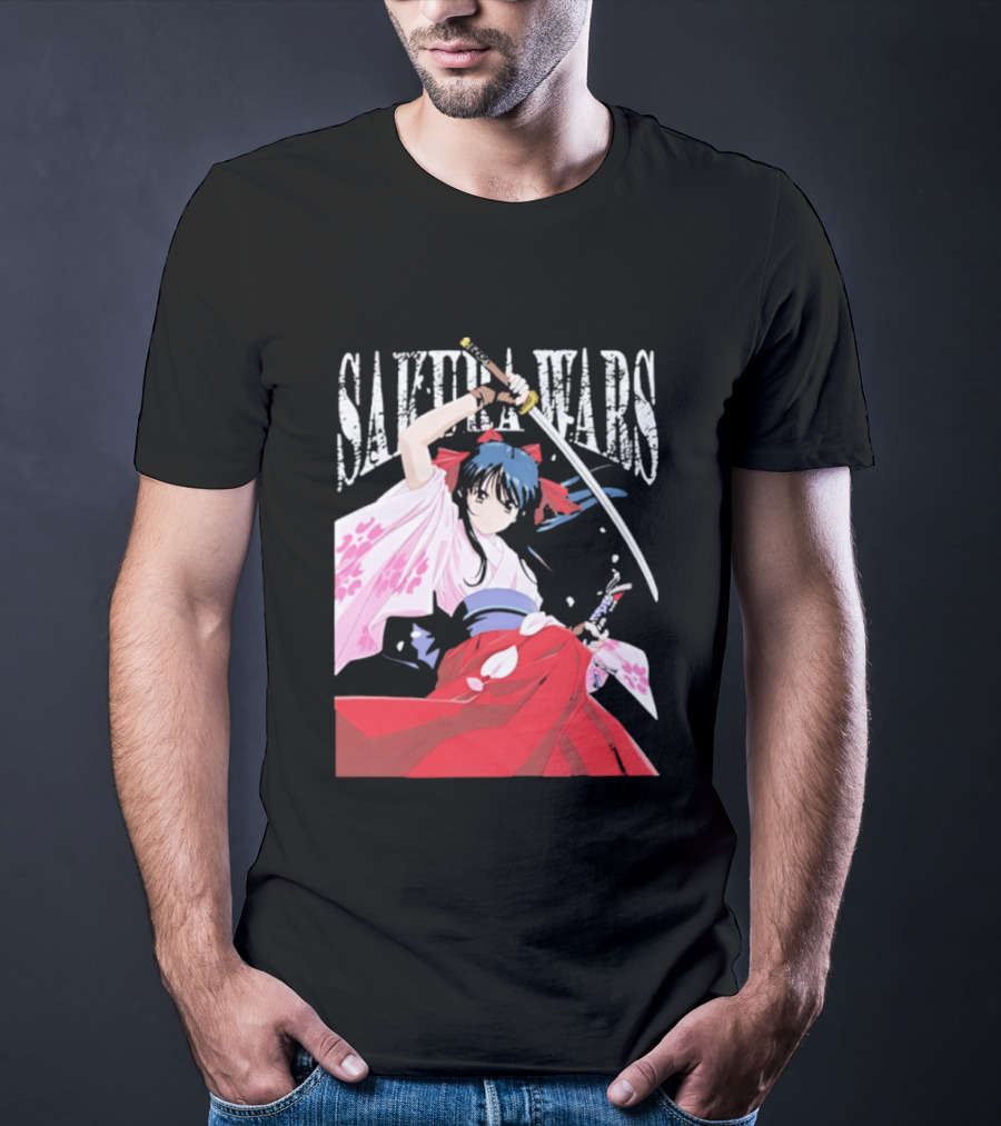 Sakura Wars Distressed Anime Samurai Girl With Katana T-Shirt