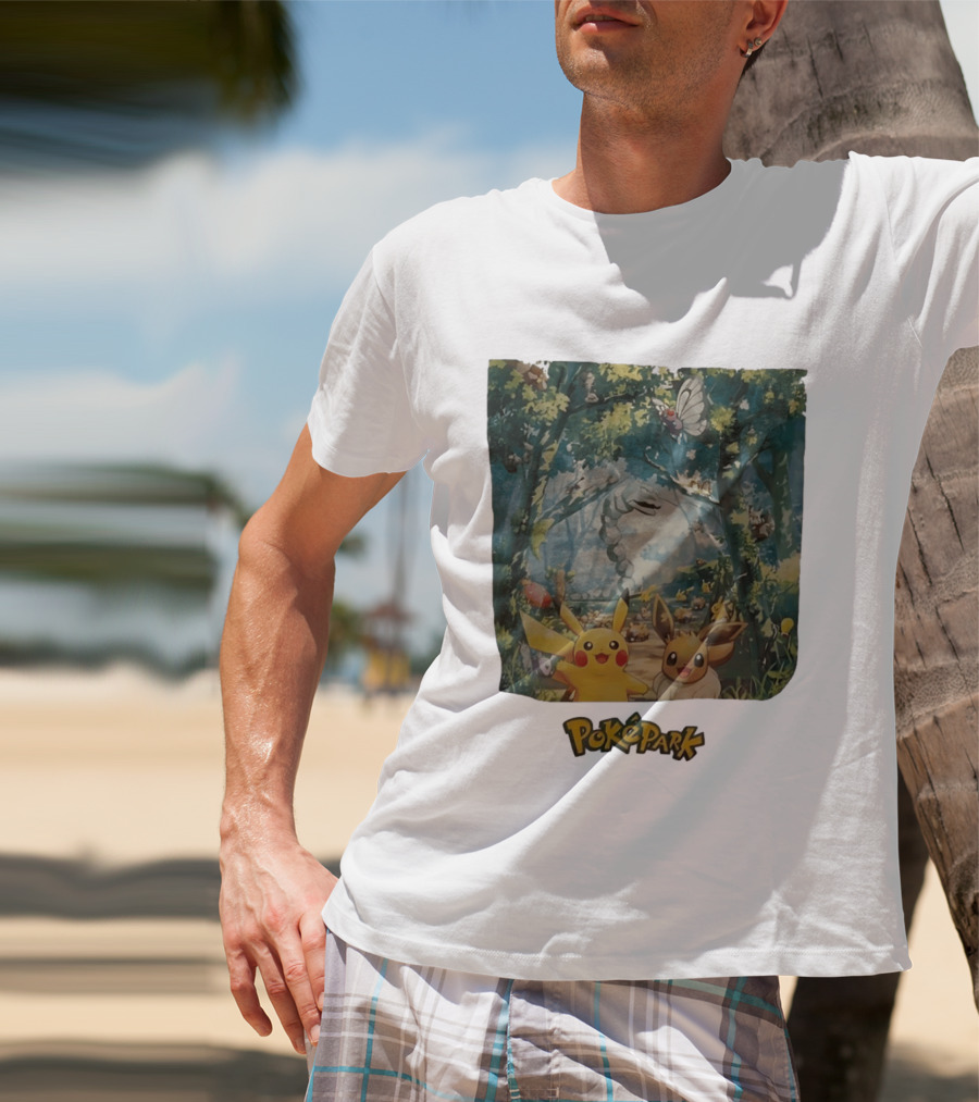 Pikachu Eevee PokéPark Kanto Forest Onix Butterfree Scene T-Shirt