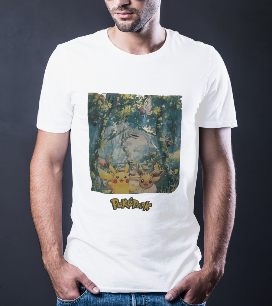 Pikachu Eevee PokéPark Kanto Forest Onix Butterfree Scene T-Shirt