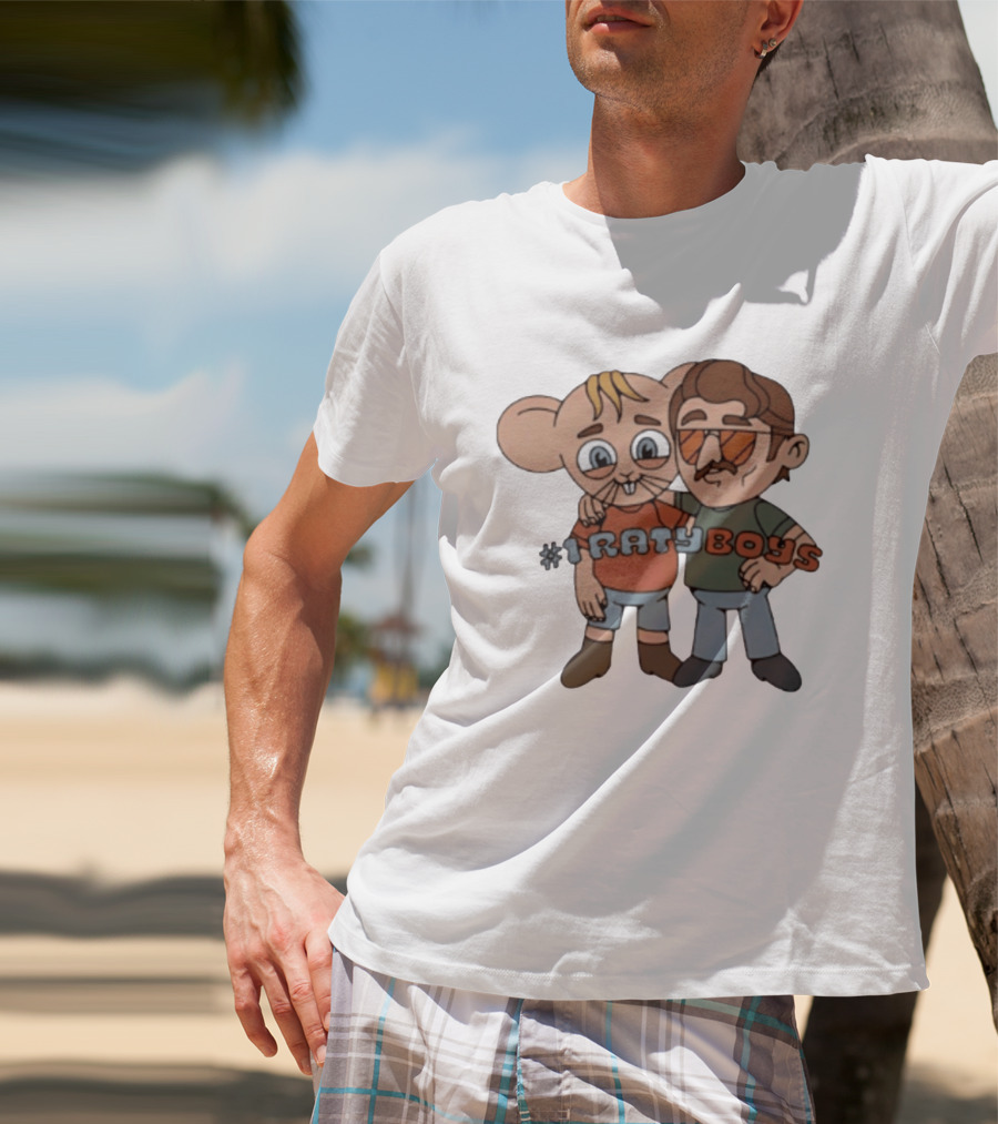 Ratyboys Cartoon Characters With Mouse And Sunglasses Duo T-Shirt