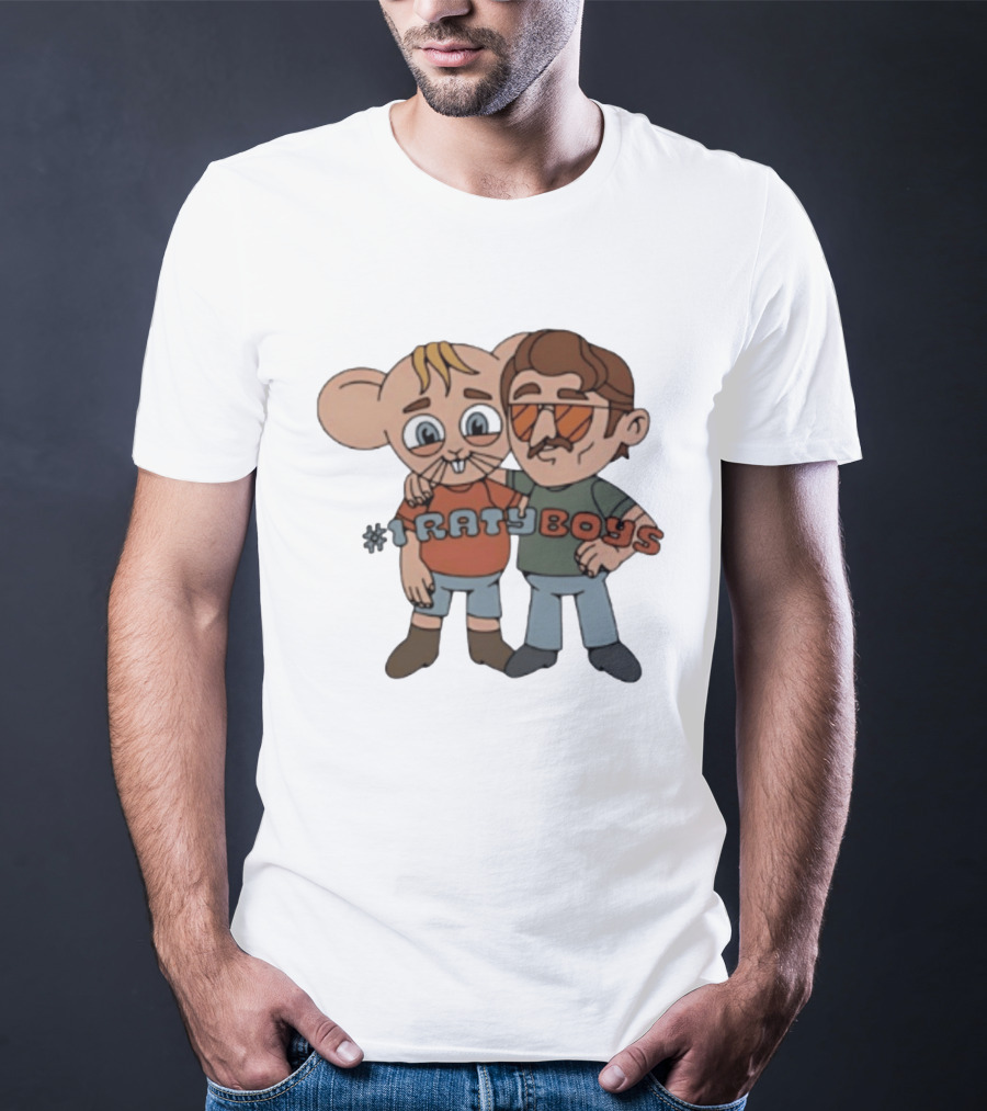 Ratyboys Cartoon Characters With Mouse And Sunglasses Duo T-Shirt