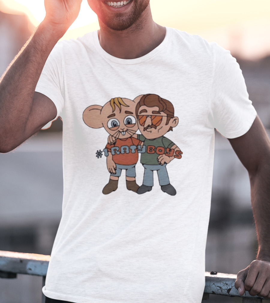 Ratyboys Cartoon Characters With Mouse And Sunglasses Duo T-Shirt