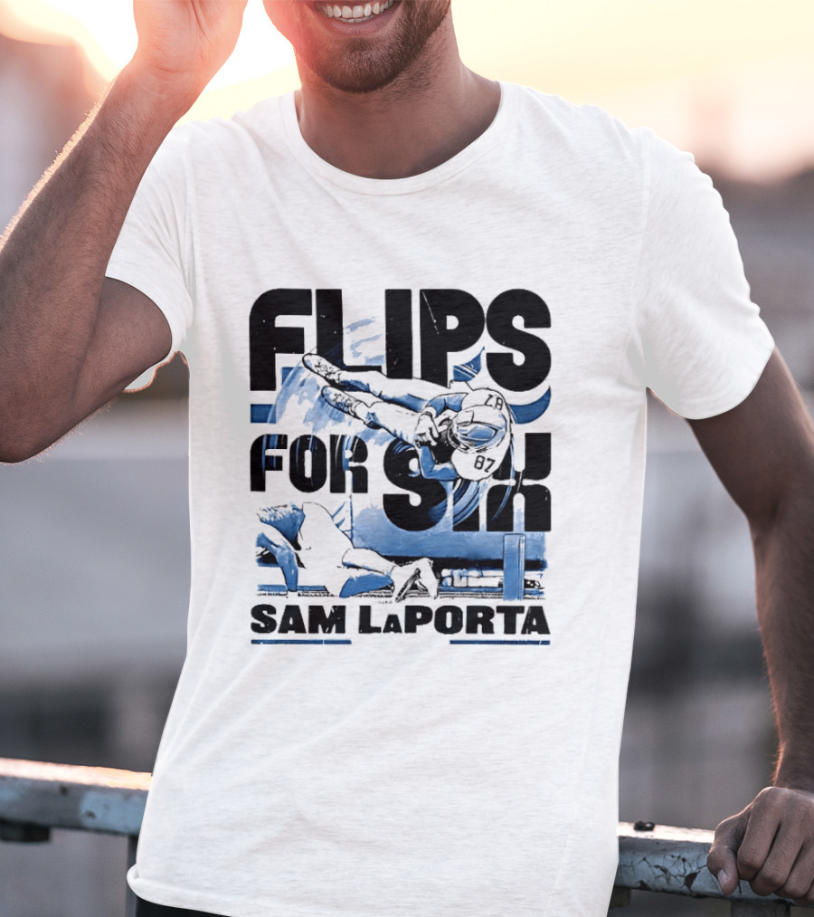 Sam Laporta Flips For Six Detroit Football T-Shirt