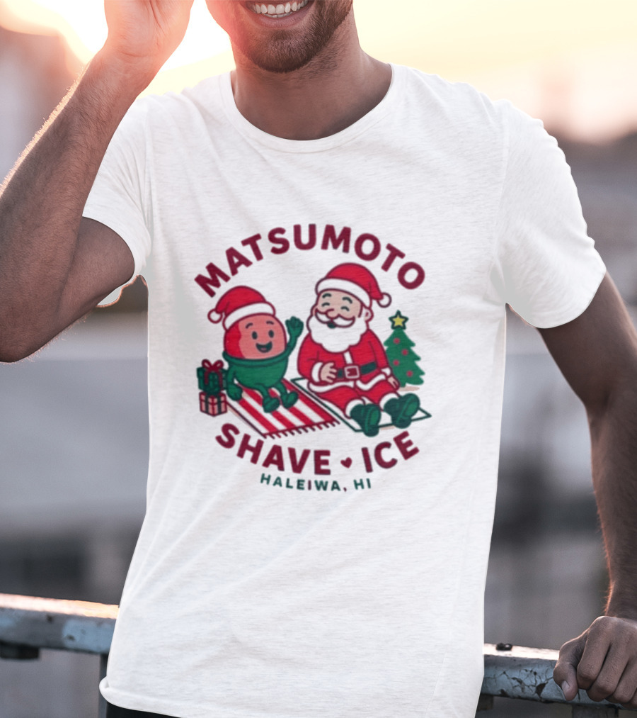 Matsumoto Shave Ice Christmas Haleiwa HI Santa Holiday 2025 T-Shirt