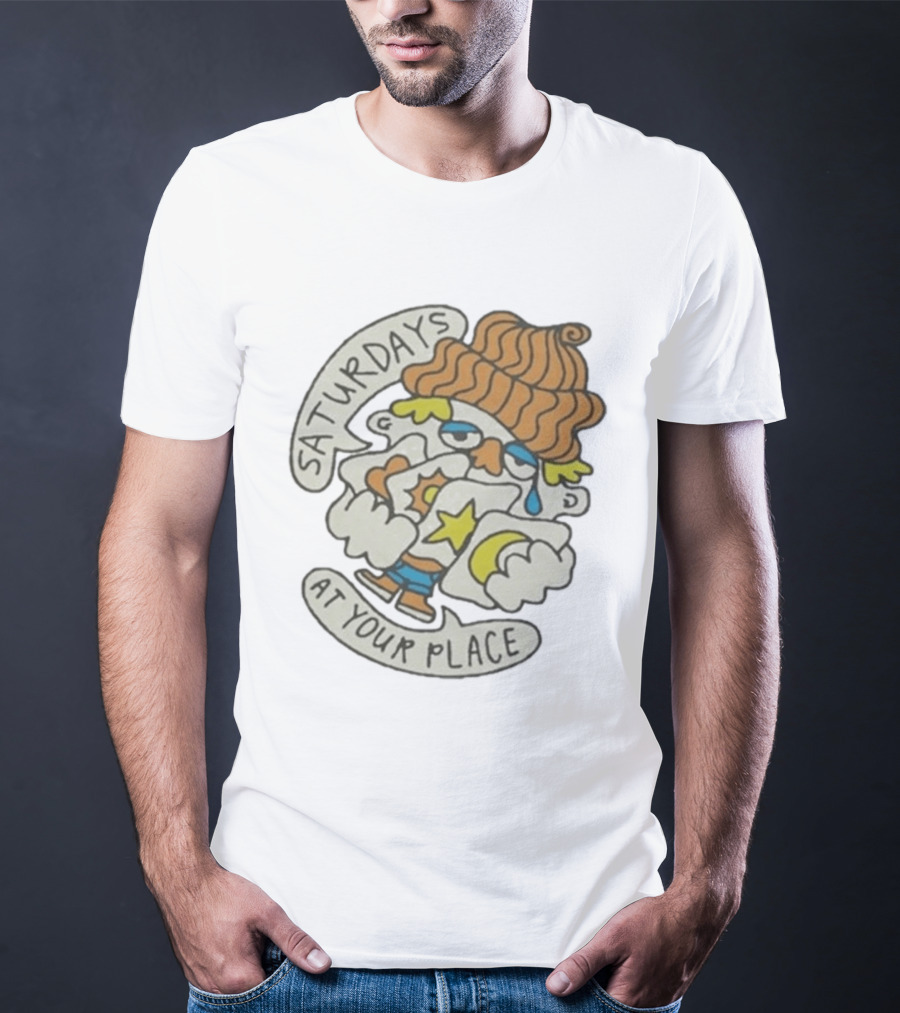 Saturdays At Your Place Cartoon Character With Beanie T-Shirt