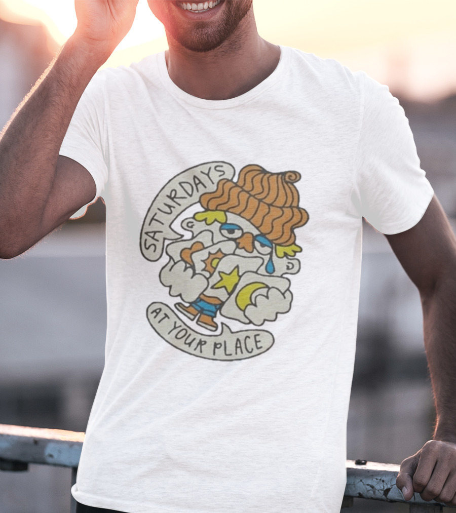 Saturdays At Your Place Cartoon Character With Beanie T-Shirt