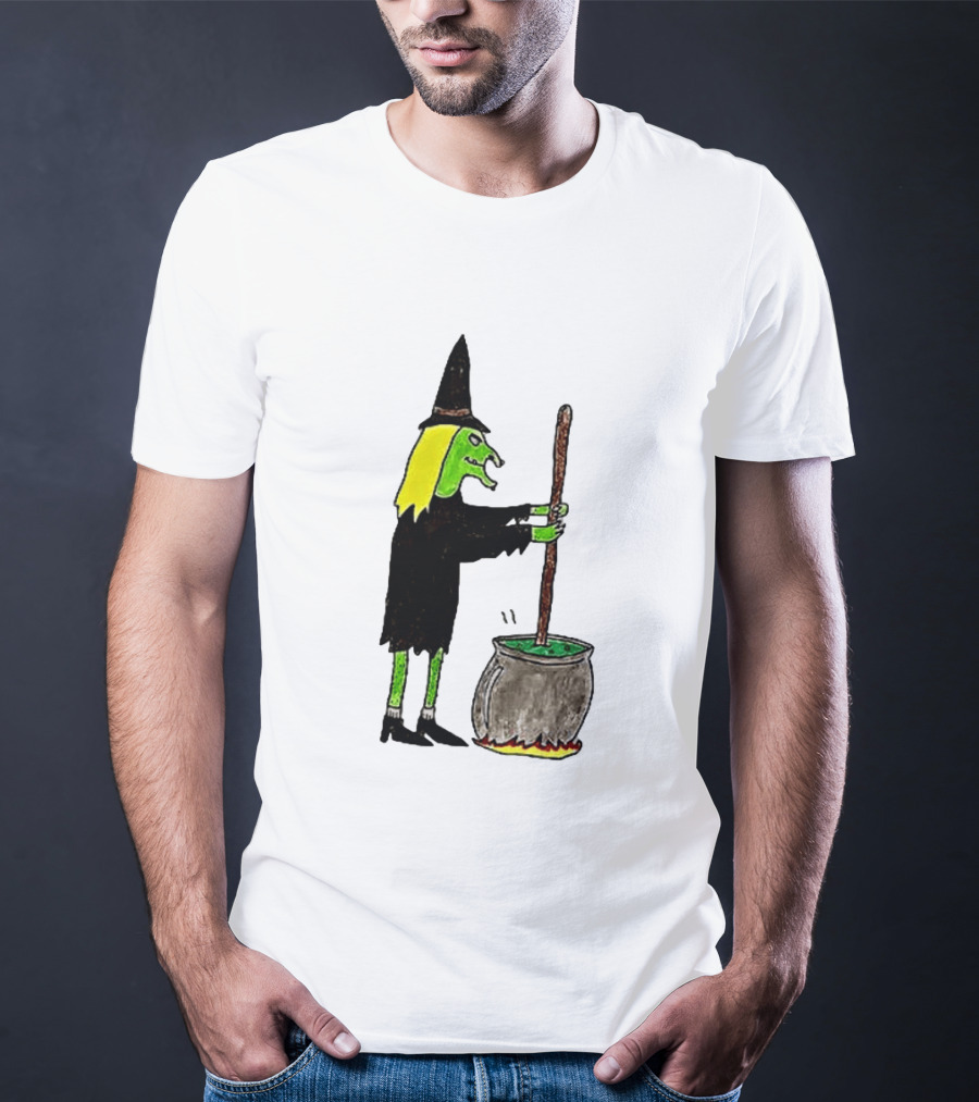 Witch Stirring Cauldron Soup Season Halloween Magic T-Shirt