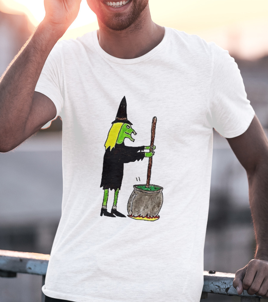 Witch Stirring Cauldron Soup Season Halloween Magic T-Shirt