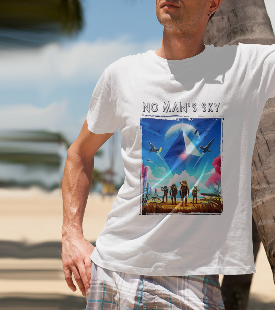 No Man's Sky Adventure With Spacecrafts And Explorers T-Shirt