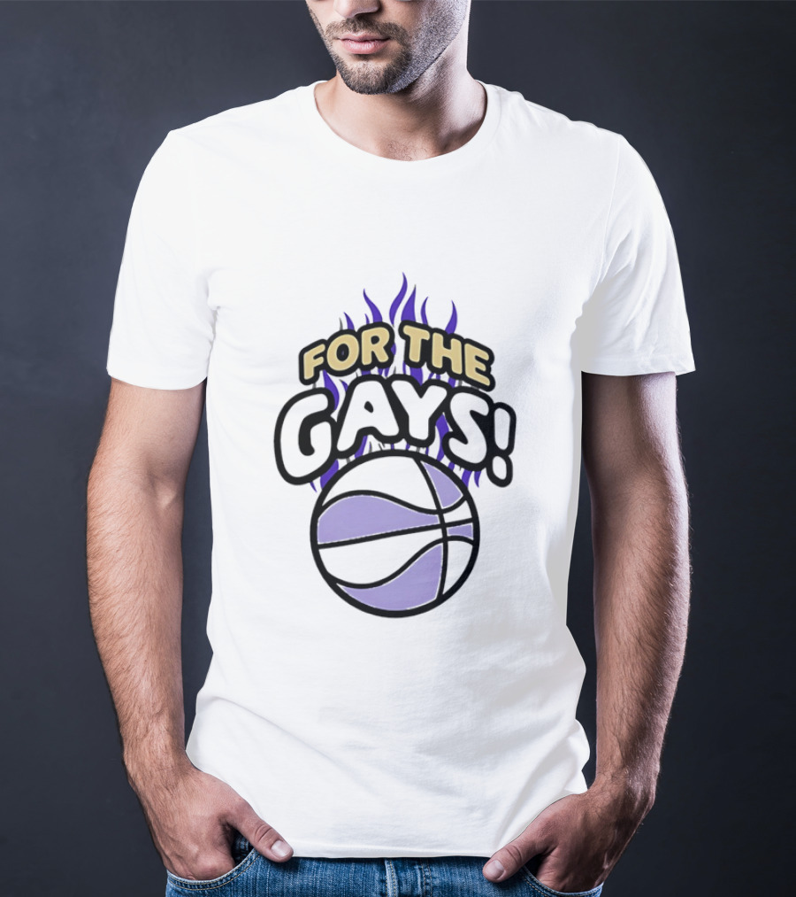 For The Gays Basketball Pride Equality With Flaming Basketball T-Shirt