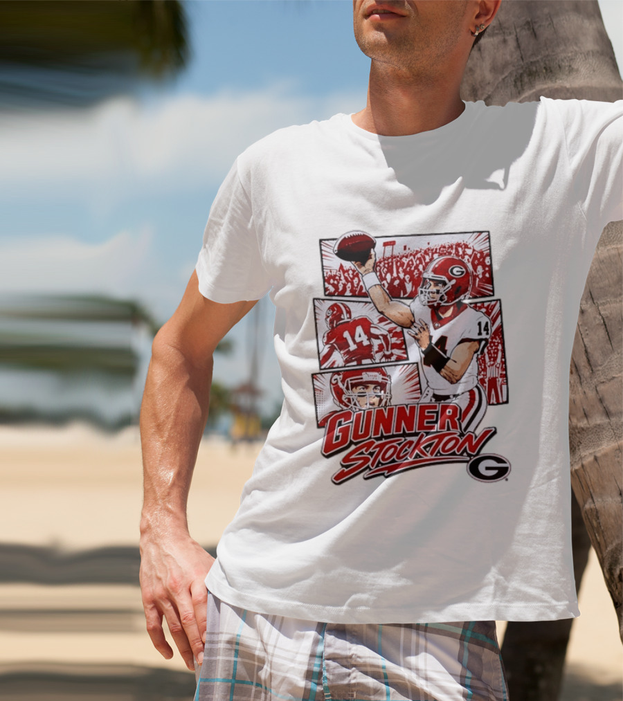 Gunner Stockton Georgia Bulldogs Football Player 14 T-Shirt