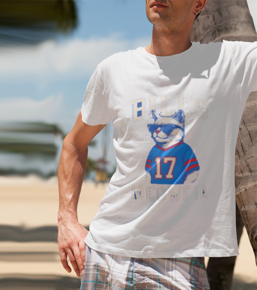 Bills Meowfia Cat 17 Jersey Buffalo Fan Football Sports T-Shirt