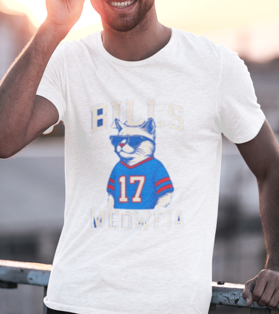 Bills Meowfia Cat 17 Jersey Buffalo Fan Football Sports T-Shirt
